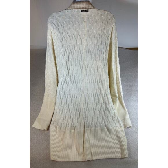 Matilda Jane Cream Cable Knit Heavy Silent Night Boho Cardigan Women Medium - Picture 7 of 8